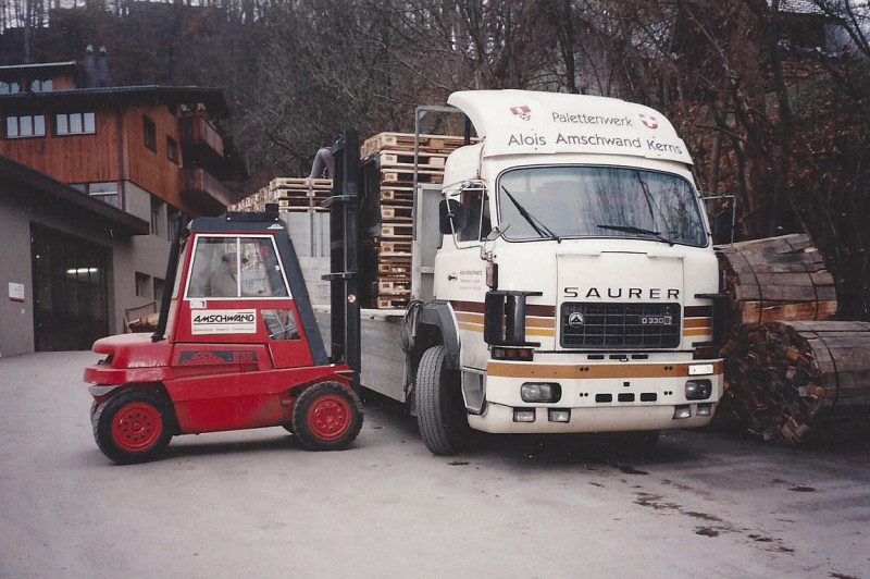 Saurer D 330 B bis 1996 in Betrieb. Der letzte CH-Lastwagen.