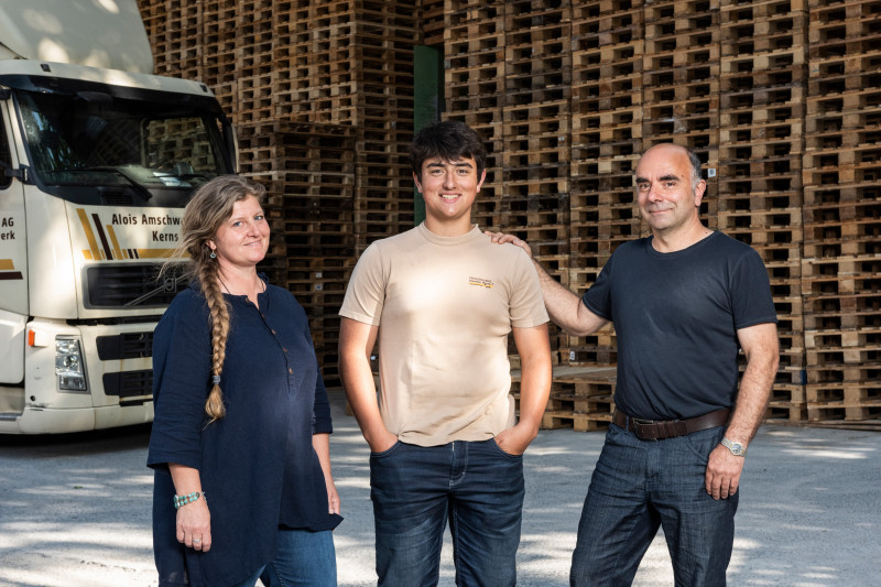 Familie Amschwand-Pierret: Laurence, Arthur und Balz